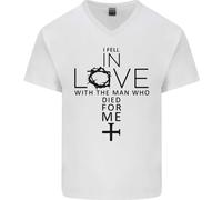 In Amore Con La Croce Christian Cristo Maglietta In Cotone A V Per Uomo