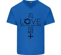 In Amore Con La Croce Christian Cristo Maglietta In Cotone A V Per Uomo