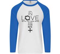 In Amore Con La Croce Cristiano Cristo Uomo L/S Maglietta Baseball
