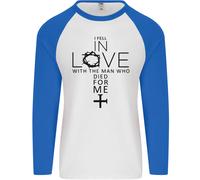 In Amore Con La Croce Cristiano Cristo Uomo L/S Maglietta Baseball