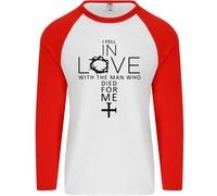 In Amore Con La Croce Cristiano Cristo Uomo L/S Maglietta Baseball