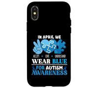 In April We Wear Blue Autism Awareness Men Women Kids Autism Custodia per iPhone X/XS