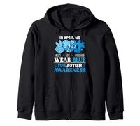 In April We Wear Blue Autism Awareness Men Women Kids Autism Felpa con Cappuccio