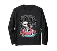 In attesa di Halloween scheletro Spooky Conto Alla rovescia Divertente Maglia a Manica