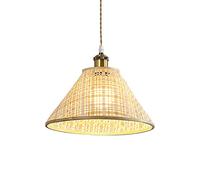 in bambù Intrecciato a Mano, da a Sospensione Fai da Te in Vimini di Rattan, apparecchio di Illuminazione E27, Piccola da a Sospensione Decorativa per Sala da tè in Stile pastora