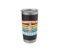 In bancarotta da Birdseed Birdwatching Umorismo Love Birds Bicchiere termico in acciaio inox doppia parete
