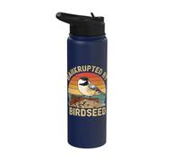 In bancarotta da Birdseed Birdwatching Umorismo Retro Birdwatcher Stainless Steel Insulated Water Bottle
