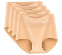 in Biancheria Intima in Vita Alta per Donne, Biancheria Intima di Controllo della Pancia per Sollevatore per Sedere da 4 Pezzi, Mutandine Senza Soluzione di continuità, Cotone traspirato Morbido per