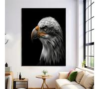 In Bianco E Nero Decorazione Per La Casa,Manifesto,Personalità Aquila Calva Decorazione Ritratto Di Animale Camera Da Letto,Stampa Immagini Soggiorno Ufficio Parete Poster,Senza Cornice 60X90Cm