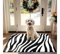 In Bianco e nero Zebra Stripe Non-Slip Assorbente Mat Porta per Porta d'ingresso, Corridoio, Cucina - Animali ammessi di Rimozione della Polvere Tappeto