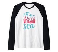 in Bisogno di vitamina Mare Divertente Vacanza dicendo Spiaggia Sole Maglia con Maniche Raglan