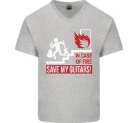In Caso Di Emergenza Salva Le Mie Chitarre Maglietta In Cotone A V Da Uomo