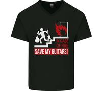 In Caso Di Emergenza Salva Le Mie Chitarre Maglietta In Cotone A V Da Uomo