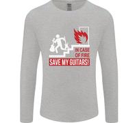In Caso Di Emergenza Salva Le Mie Chitarre Uomo Manica Lunga T-Shirt