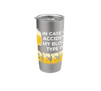 In caso di incidente Il mio gruppo sanguigno è Birra Beverage Humor Bicchiere termico in acciaio inox doppia parete