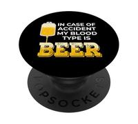 In caso di incidente Il mio gruppo sanguigno è Birra Beverage Humor PopSockets PopGrip Adesivo