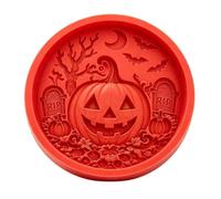 in cemento per calcestruzzo - Pietre miliari riutilizzabili in | Stampo in silicone riutilizzabile per cemento, 40 x 40 cm, con teschio di zucca spettrale, per decorazione fai da te in