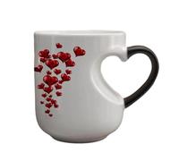 In Ceramica Che Cambia Calore - Tazzas Con Manico A Cuore, Bicchieri Divertenti Con Cambio Di Colore | Elegante Tazzas Succo Di Caffè E Latte Per Donne, Uomini, Bambini, Famiglia, Posto Di Lavo