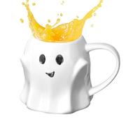 in ceramica con design a forma di cartone animato, da caffè di Halloween, divertente da tè e cacao per le vacanze, a tema spettrale con opere d'arte lucide di Halloween