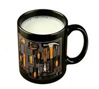 in ceramica da caffè - Mechanic Tool Cup, Industrial Style Printed Drinkware Handle Design | Giftable Beverage Container For Husband Sipping Brewing Serving Enjoying Relaxing Mornings