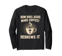 in Che Modo Gesù Fa Il caffè ebraico è Umorismo Cristiano Gioco di Parole Maglia a Manica