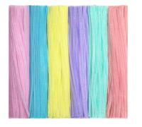 in ciniglia per artigianato, scovolini,Forniture artigianali per bastoncini fuzzy - Scovolini colorati, in ciniglia, materiali artistici artigianali, bastoncini di filo sfocato per bambini e adulti