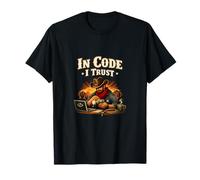 in Code I Trust Programmer Adulti Cowboy Coder Design Maglietta