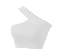 In Cotone Post Parto Teenage Girls Large Size Non Ring Underwear Gathered Comfortable Sport Large Breasts Show Small Bra Strapless Wear Outside The States Tank Top Reggiseno Yoga Bianco, bianco, XXL