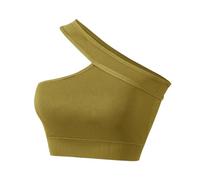 In Cotone Post Parto Teenage Girls Large Size Non Ring Underwear Gathered Comfortable Sport Large Breasts Show Small Bra Strapless Wear Outside The States Tank Top Reggiseno Yoga Bianco, giallo, M