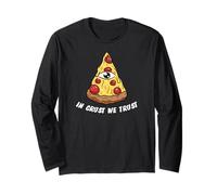 in Crust We Trust I Funny all Seeing Eye Pizza Maglia a Manica