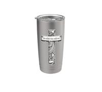 In Dio ci fidiamo del denaro Dollar Bill Cross Bicchiere termico in acciaio inox doppia parete