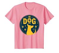 in Dog We Trust: giocoso Amante degli Animali Domestici con Impronte di Zampe Maglietta, Bambini, Rosa, 12 Anni