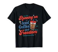 in Esecuzione su caffè Freddo e libertà 4 luglio Retro Maglietta