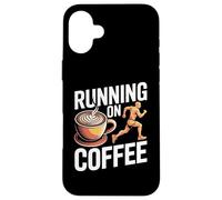 In esecuzione sulle vibrazioni della caffeina del corridore della maratona del caffè Custodia per iPhone 16 Plus