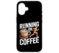 In esecuzione sulle vibrazioni della caffeina del corridore della maratona del caffè Custodia per iPhone 16