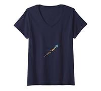 in Esso per Il Risultato: Viaggio ispiratore dell'assistente Sociale Maglietta con Collo a V, Donna, Navy, XXL