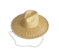 in Estate, Le Donne Indossano Cappelli di Paglia per Creare Un'Ampia Ombra sulla Spiaggia