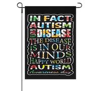 In Fact Autism The Disease Is In Our Minds Happy World Bandiera Da Giardino Con Occhielli Bandiera Da Esterno Colorato Bandiere Da Giardino Per Patio Spiaggia Interni 30X45cm