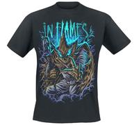 In Flames out of Hell Uomo T-Shirt Nero 100% Cotone Regular