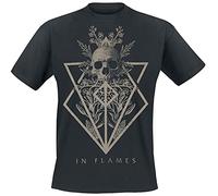 In Flames Skull Unisex T-Shirt nero 100% cotone Regular