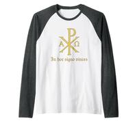 in hoc signo vinces - Catholic Chi Rho Maglia con Maniche Raglan
