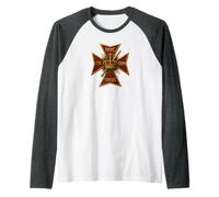 in HOC SIGNO VINCES - Simbolo dei Cavalieri Templari Maglia con Maniche Raglan
