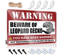 In Home Bar Signs Beware of Leopard Gecko Targa in latta per esterni Portico Decor Cartello in latta (dimensioni: 20 x 30 cm)