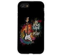 In Jesus Name I Play Guitar Christian Guitarist God Faith Custodia per iPhone SE (2020) / 7/8