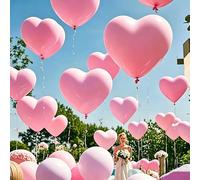 IN JOOYAA - Palloncini a forma di cuore rosa, 100 pezzi, 30,5 cm, per San Valentino, matrimoni, feste di compleanno, decorazioni