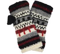 IN Lana Fatto a Mano Multicolore Foderato Pile Caldo Scaldamani Guanti Manopola