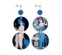 IN Lebole Collezione The Circle DDOR01 Belle Epoque Orecchini da Donna in Ottone Pietra Blu