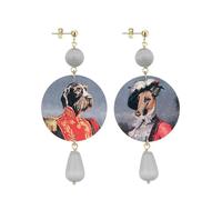 IN Lebole Collezione The Circle DOR100 Levriero e Spinone Orecchini da Donna in Ottone Pietra Grigia…