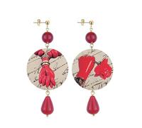 IN Lebole Collezione The Circle DOR101 Portafortuna Orecchini da Donna in Ottone Pietra Rubino