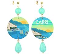 IN Lebole Collezione The Circle DOR306 Capri Orecchini da Donna in Ottone Pietra Celeste Sfaccettato
